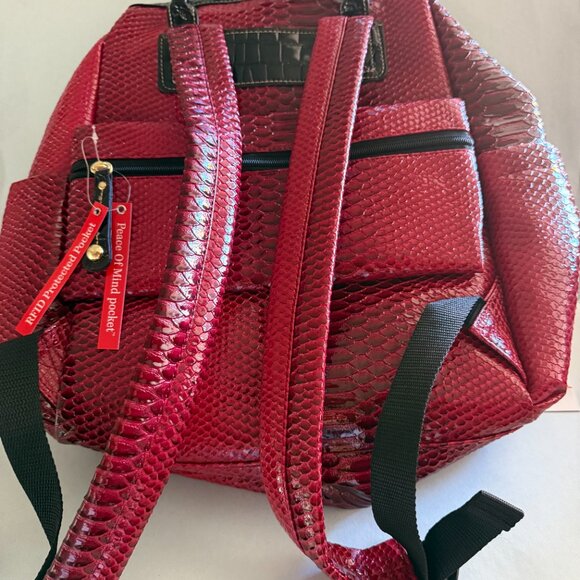 Samantha Brown Ombré Faux Croc Backpack Multiple Compartments - Picture 2 of 4